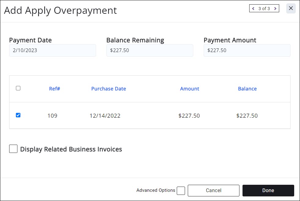 Apply overpayment screenshot