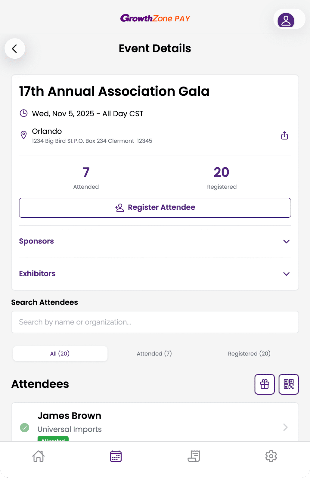 screenshot of the GrowthZone Pay app