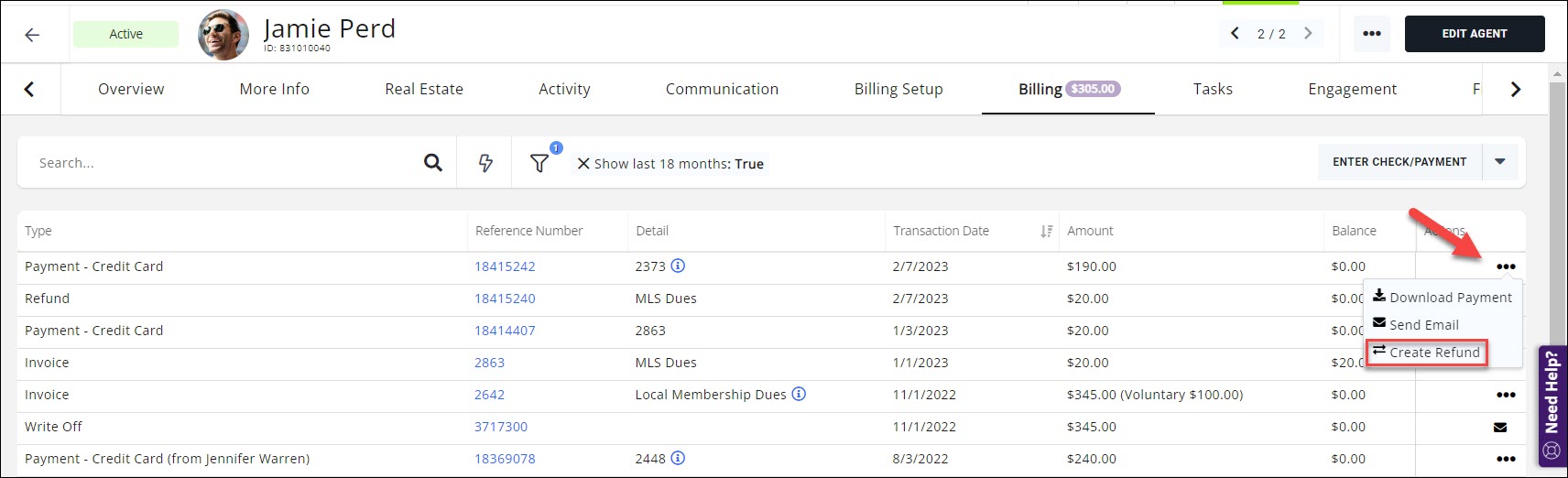Contact Billing information