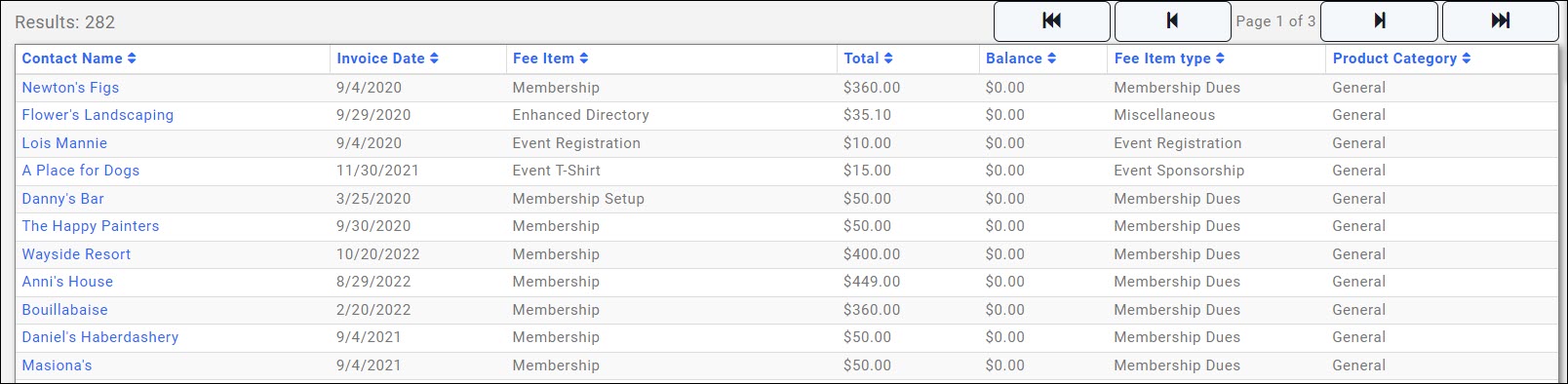 Report results screenshot