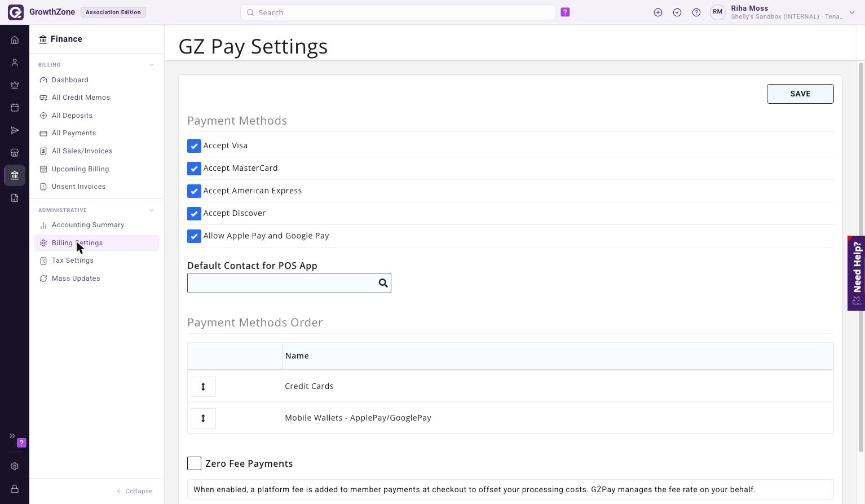 GZ Pay Settings tab in Payment Gateways settings