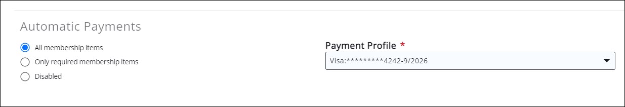 Edit Recurring Fee Item window with the Automatic Payments section